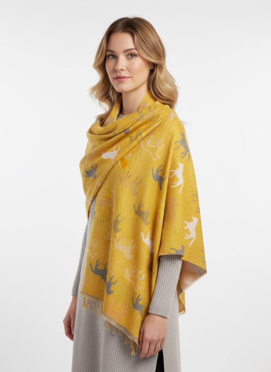 Warm Soft Horses Print Winter Scarf Blanket Wrap Scarves Comes with a gift bag