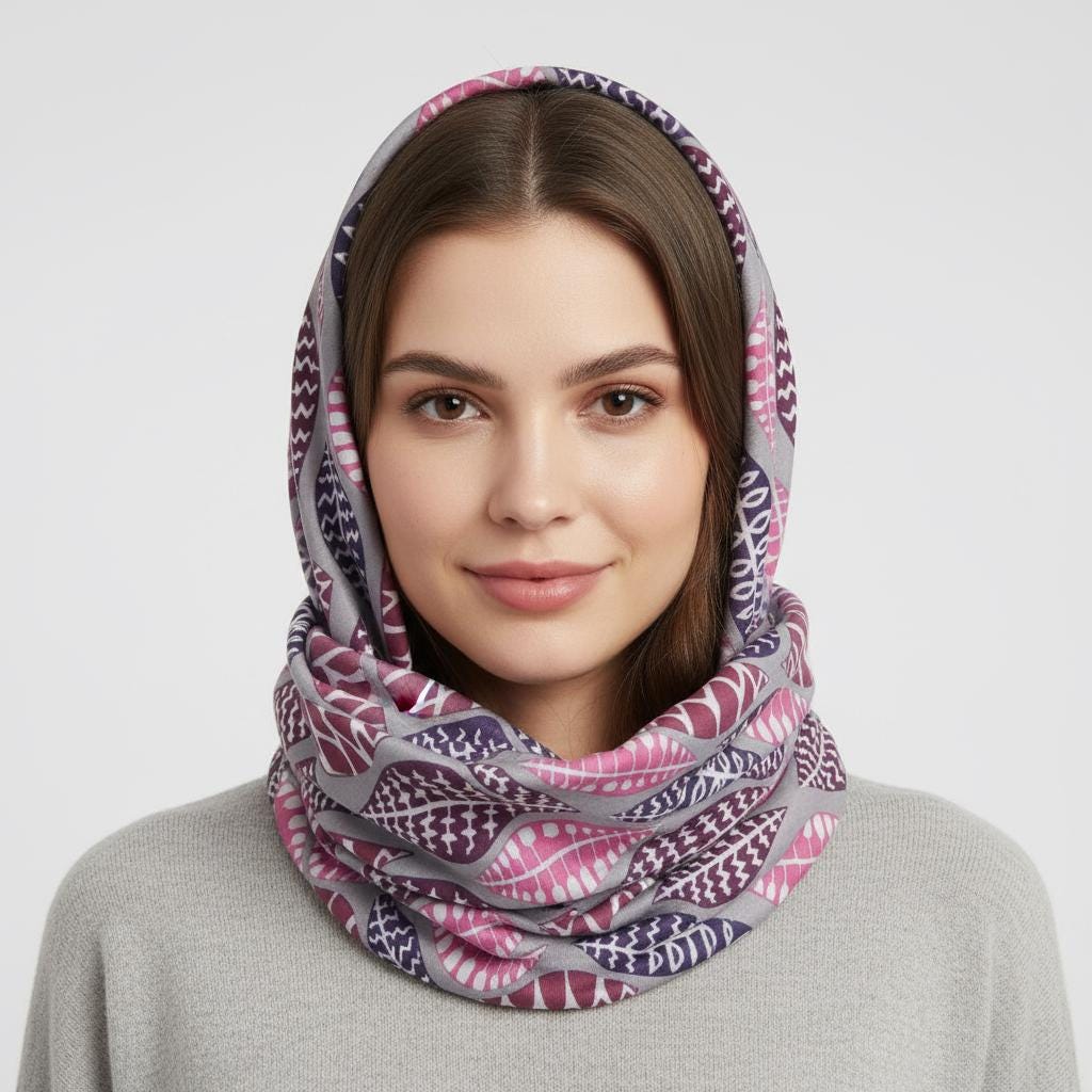 Lightweight Tree Leaf Leaves Print Snood Infinity Scarf Comes with a gift bag