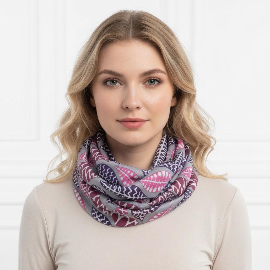 Lightweight Tree Leaf Leaves Print Snood Infinity Scarf Comes with a gift bag