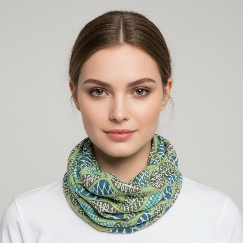Lightweight Tree Leaf Leaves Print Snood Infinity Scarf Comes with a gift bag