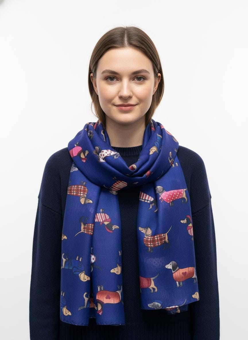 Sausage Dog Dachshund Soft Scarf For Dog Lovers Comes with a gift bag