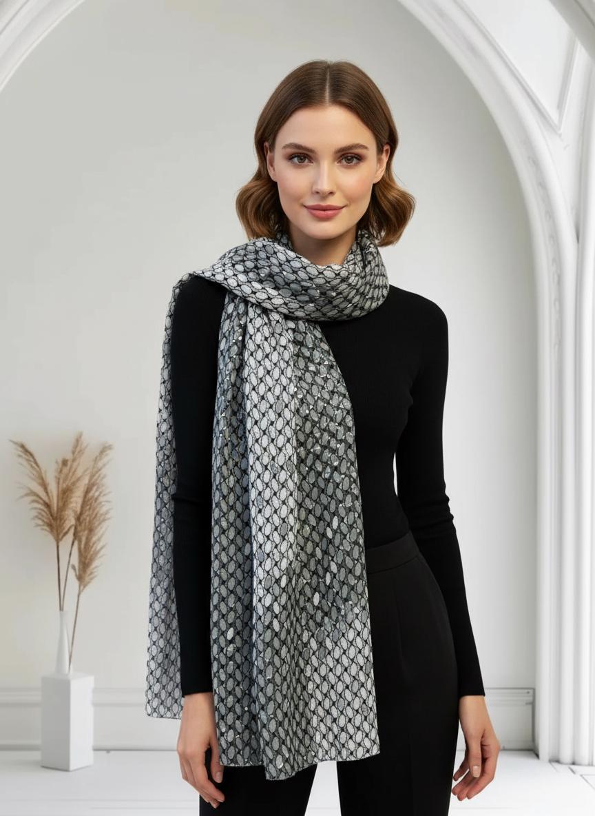 Glitter Raindrop Gradient Print Ladies Celebrity Style Scarves Scarf Wrap Comes with a gift bag