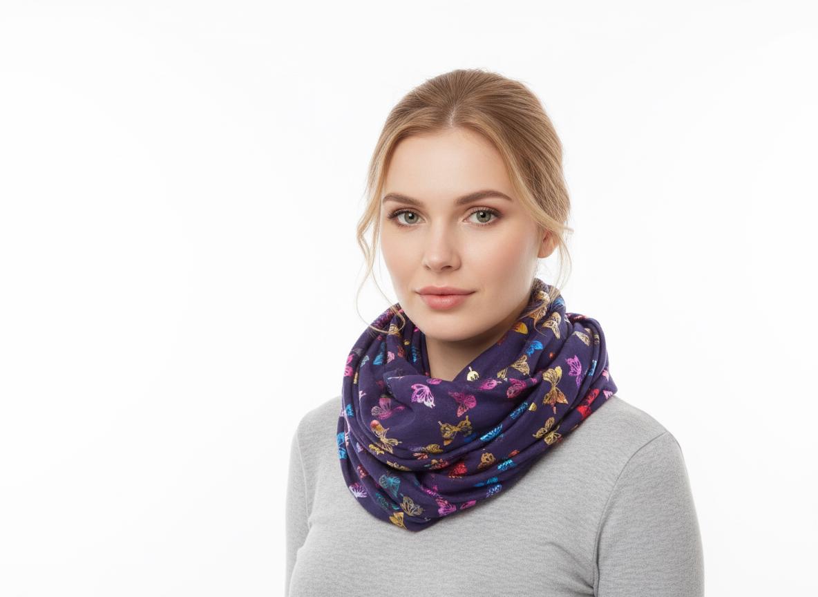 Lightweight Glitter Butterfly Snood Infinity Scarf Comes with a gift bag