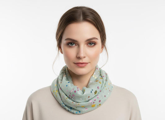 Lightweight Glitter Daisy Flower Snood Infinity Scarf Comes with a gift bag