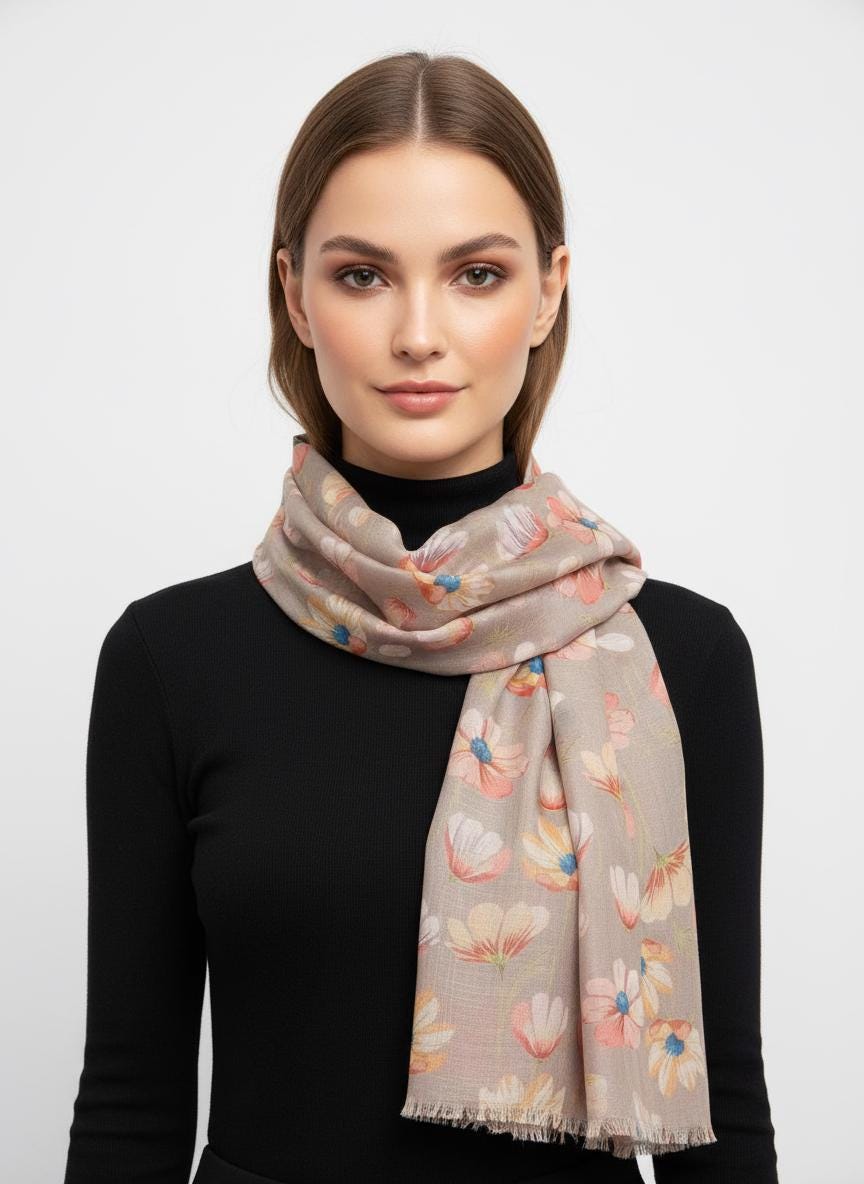 Daisy Print Scarf Comes with a gift bag