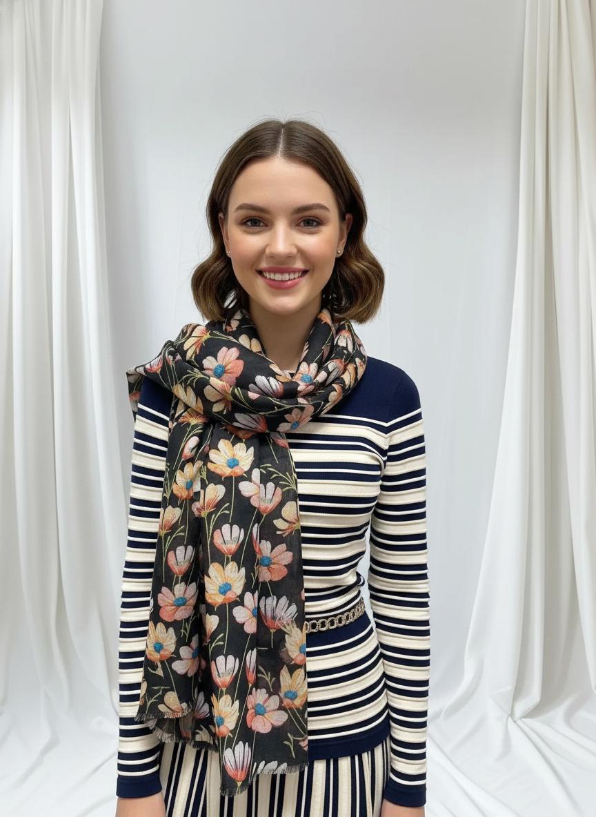 Daisy Print Scarf Comes with a gift bag