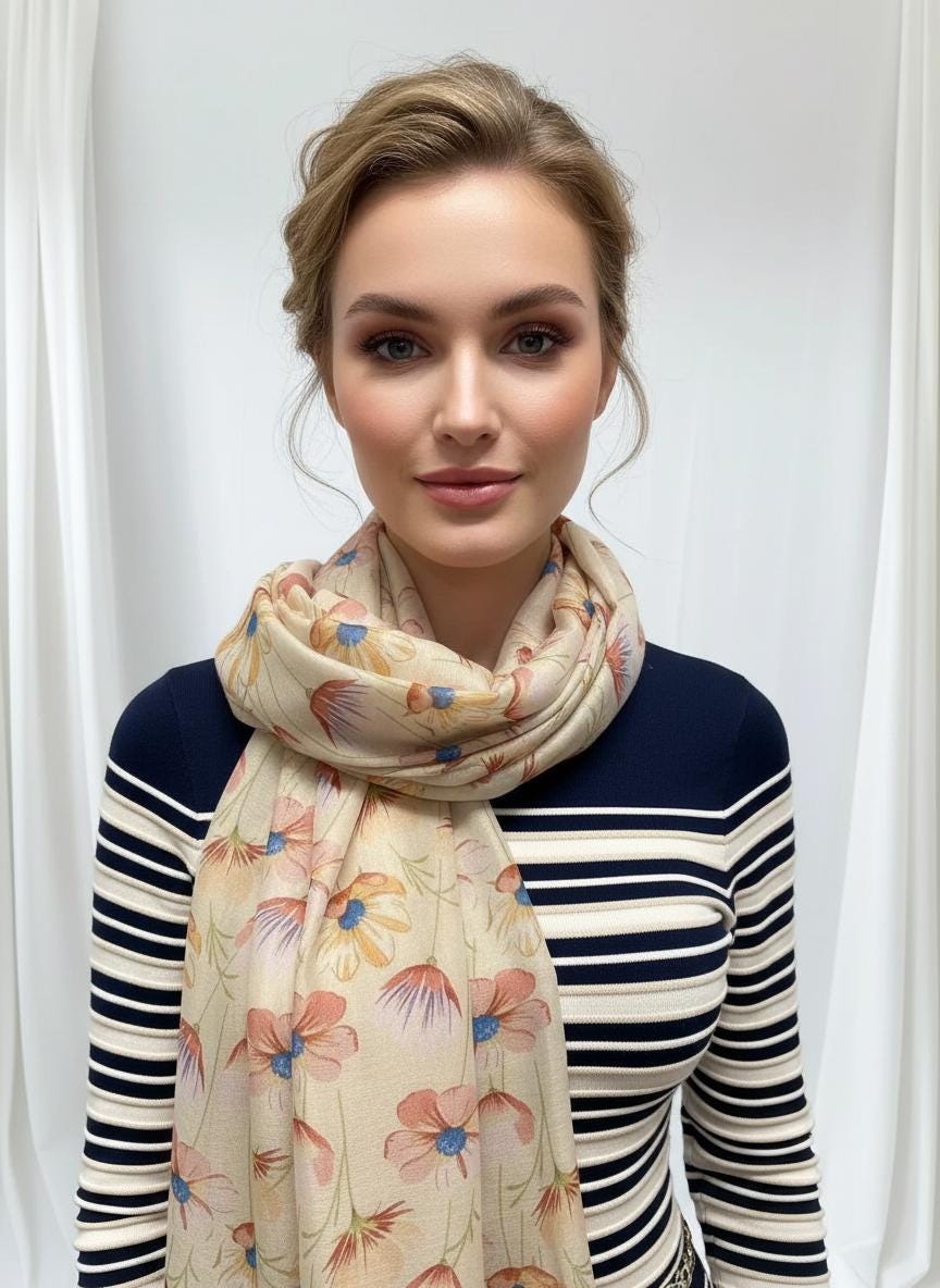 Daisy Print Scarf Comes with a gift bag