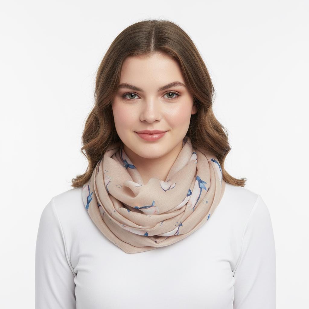 Watercolour Penguin Bird Print Snood Infinity Scarf Women Accessories Comes with a gift bag