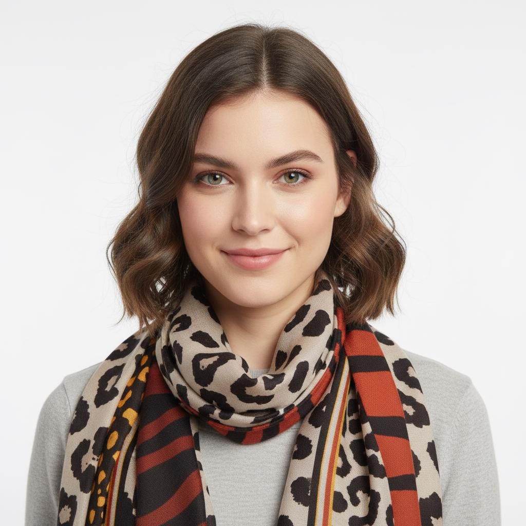 Leopard Print Scarf: Lightweight Fashion Scarf Comes with a gift bag