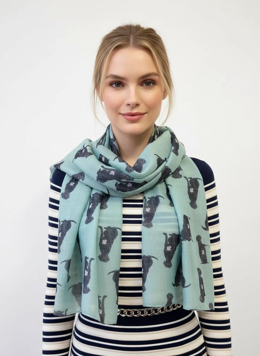 Cane Corso Dog Print Scarf: Lightweight Cotton Blend Comes with a gift bag