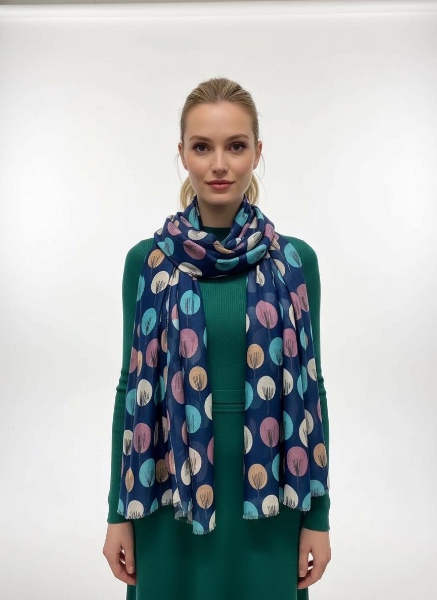 Tropical Leaf Print Scarf Lightweight Fashion Wrap Comes with a gift bag