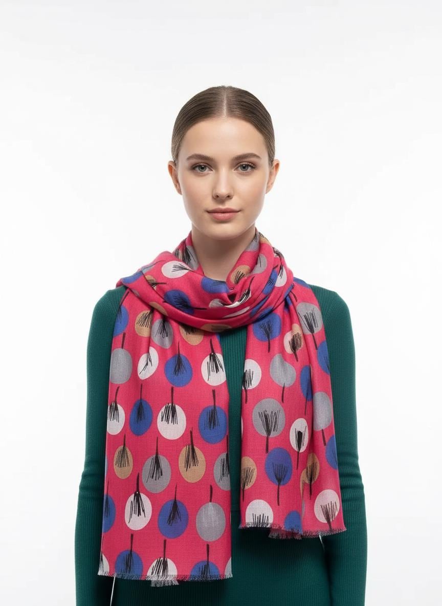 Tropical Leaf Print Scarf Lightweight Fashion Wrap Comes with a gift bag