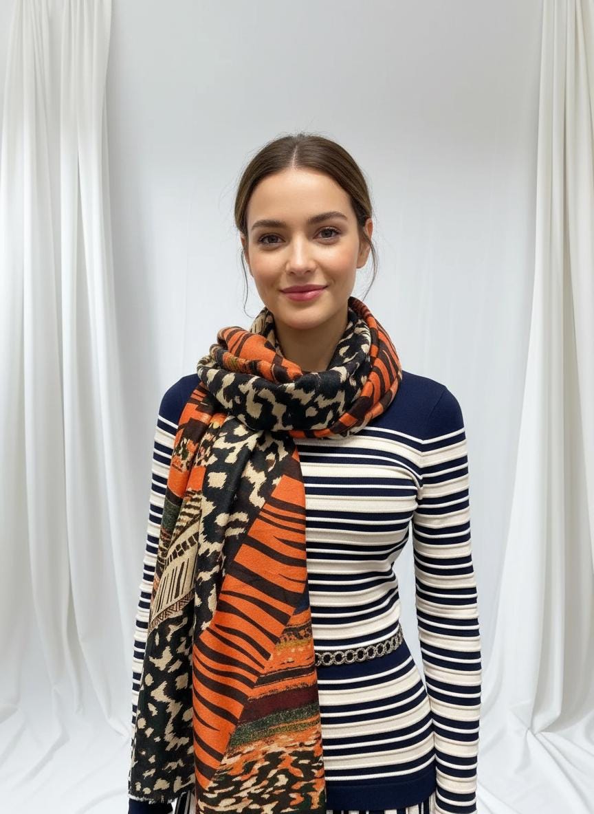 Leopard Print Large High Quality Scarf Comes with a gift bag