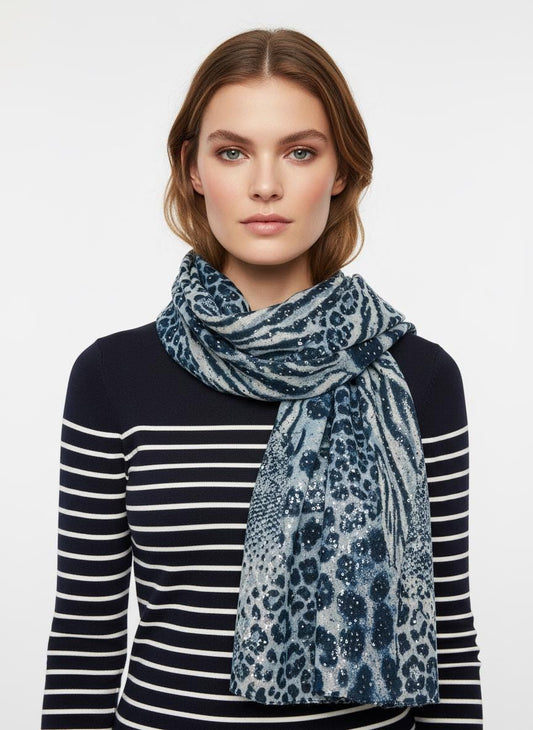 Glitter Gold Metallic Animal Print Scarf Scarves Wrap Shawls For Women Comes with a gift bag