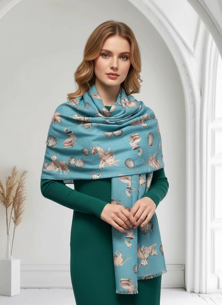 Cat Print Scarf All Seasons Shawl Wrap For Cat Lovers Comes with a gift bag