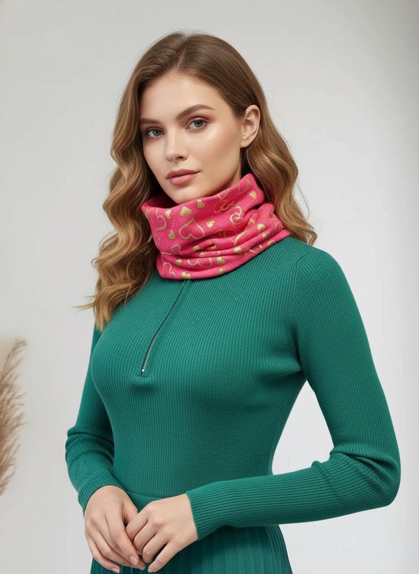 Lightweight Glitter Heart Snood Buy 1 Get 1 Free Comes with a gift bag