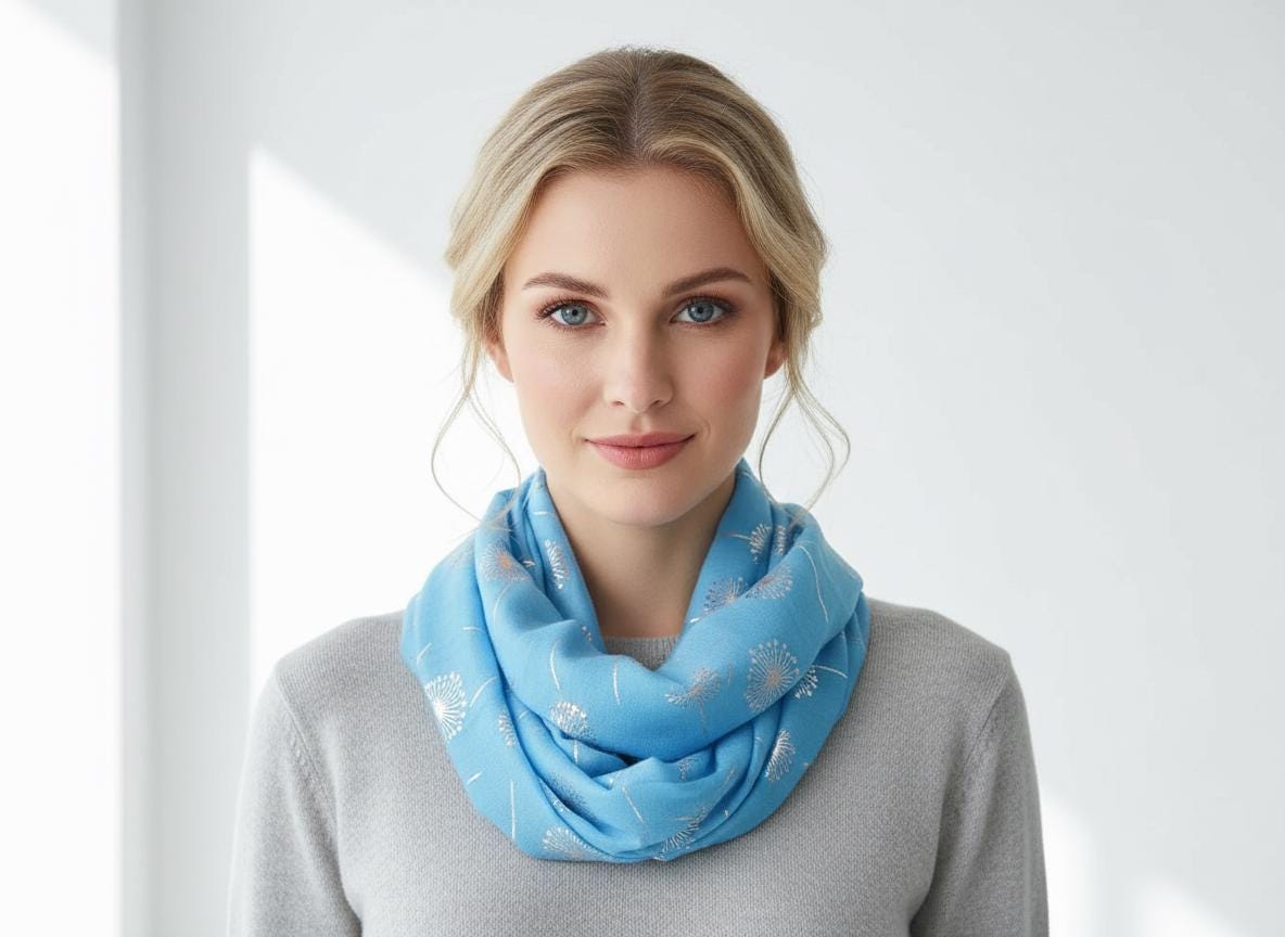 Lightweight Glitter Dandelion Snood Infinity Scarf Comes with a gift bag