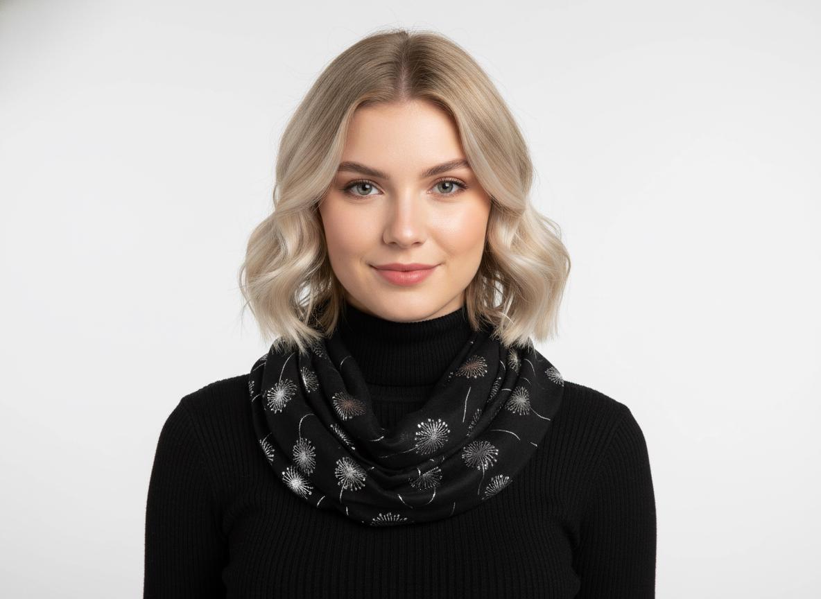 Lightweight Glitter Dandelion Snood Infinity Scarf Comes with a gift bag