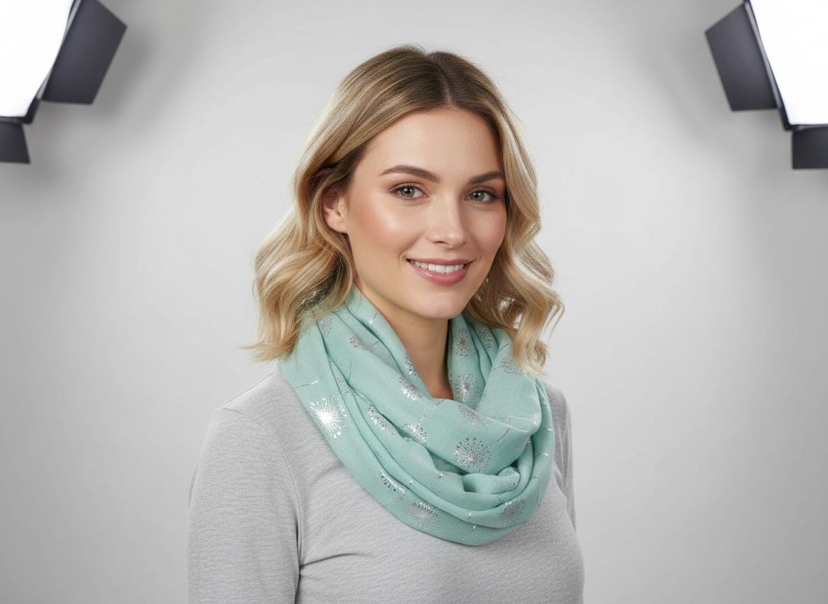 Lightweight Glitter Dandelion Snood Infinity Scarf Comes with a gift bag