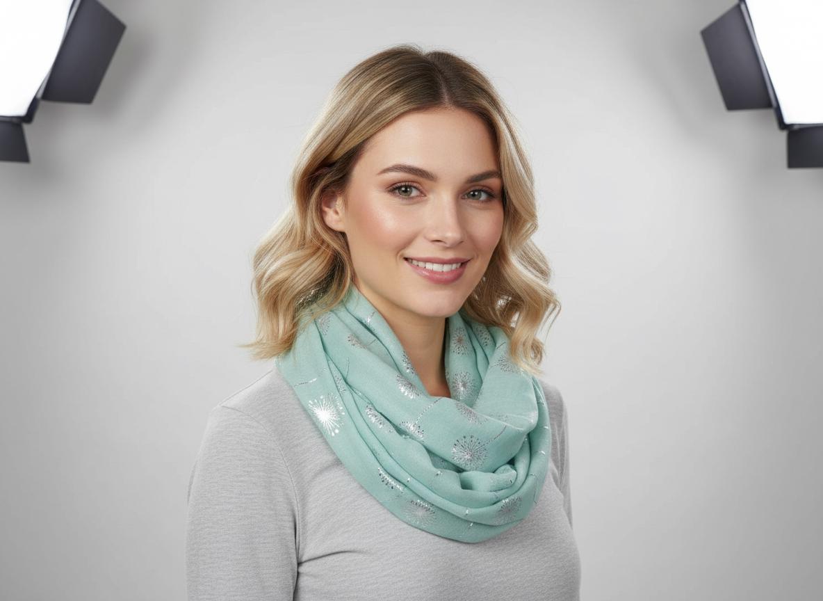 Lightweight Glitter Dandelion Snood Infinity Scarf Comes with a gift bag
