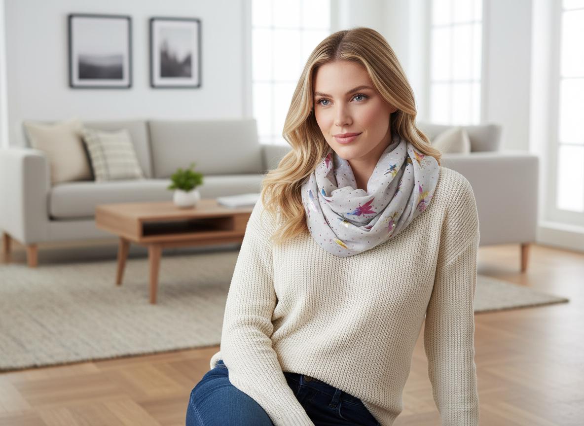 Lightweight Glitter Fairy Print Snood Warm Winter Infinity Scarf Comes with a gift bag