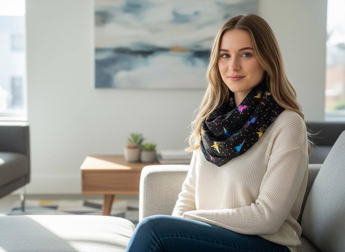 Lightweight Glitter Fairy Print Snood Warm Winter Infinity Scarf Comes with a gift bag