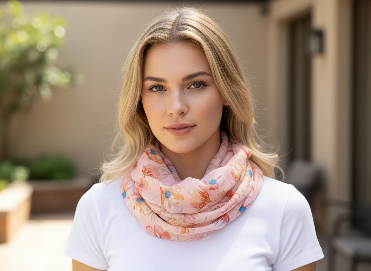 Lightweight Daisy Flower Print Snood Infinity Scarf For Her Comes with a gift bag