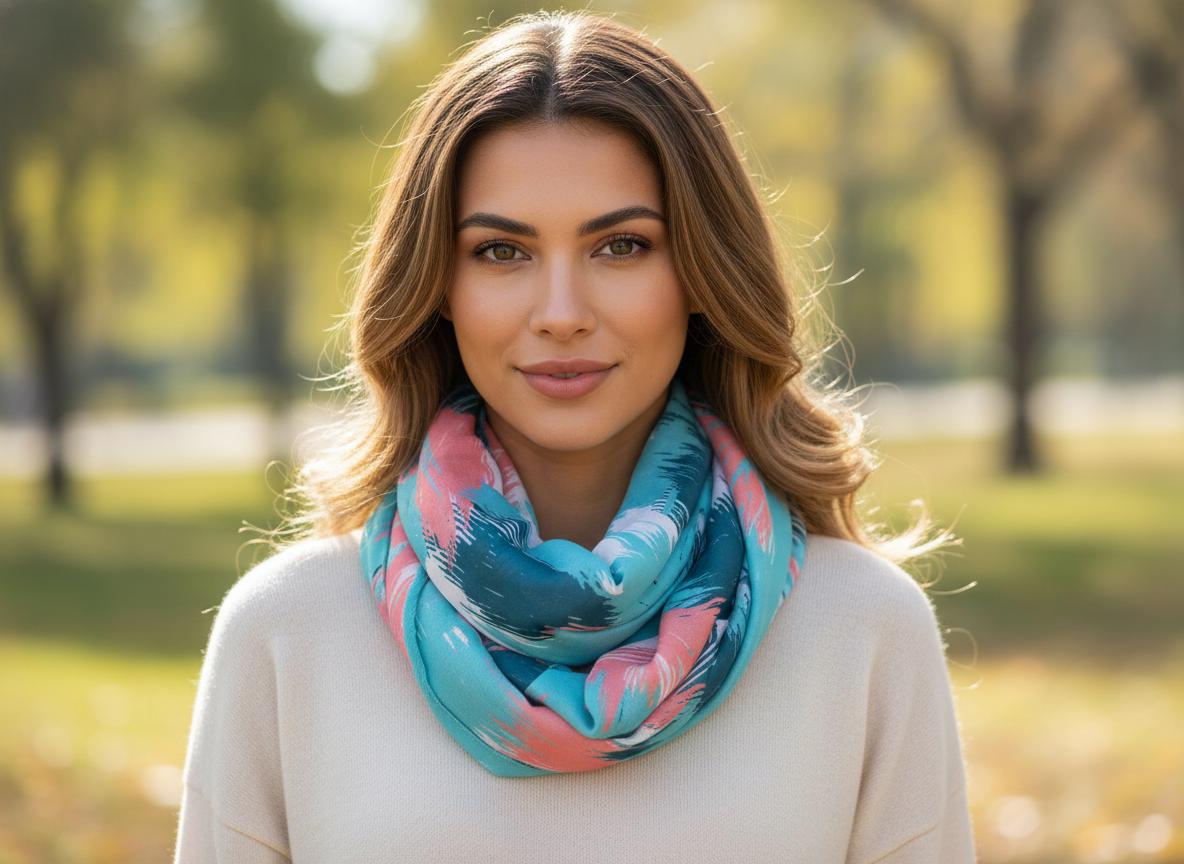 Art Brush Print Light weight Infinity Scarf Snood Comes with a gift bag