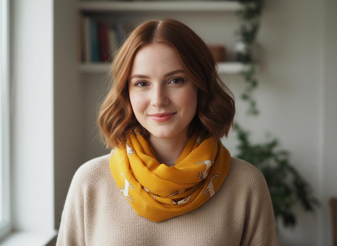 Cat Print Snood Infinity Scarf Lightweight Snood For Cat Lovers Comes with a gift bag
