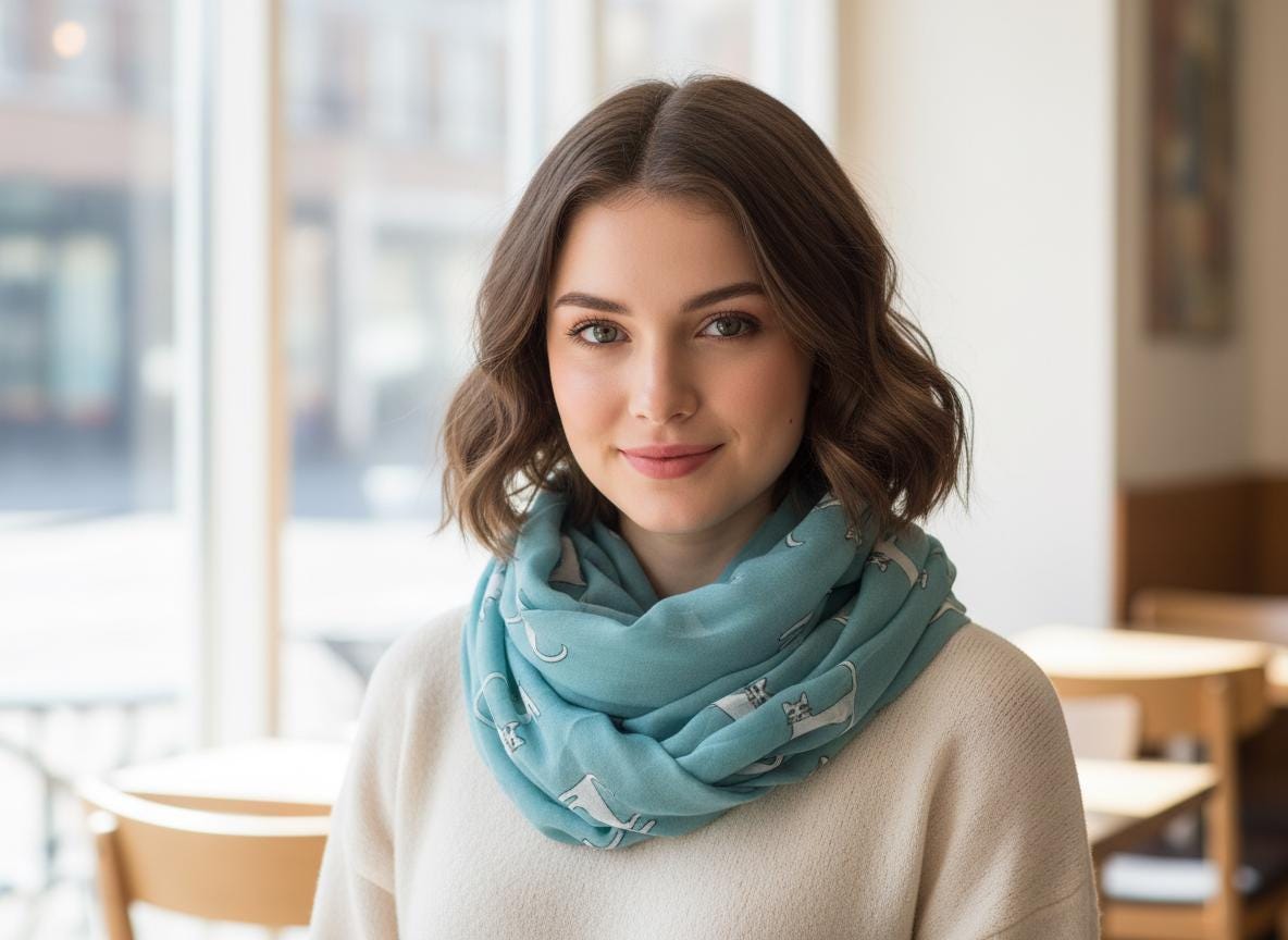 Cat Print Snood Infinity Scarf Lightweight Snood For Cat Lovers Comes with a gift bag