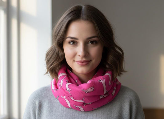 Leaping Hare Print Snood Infinity Scarf For Her Comes with a gift bag