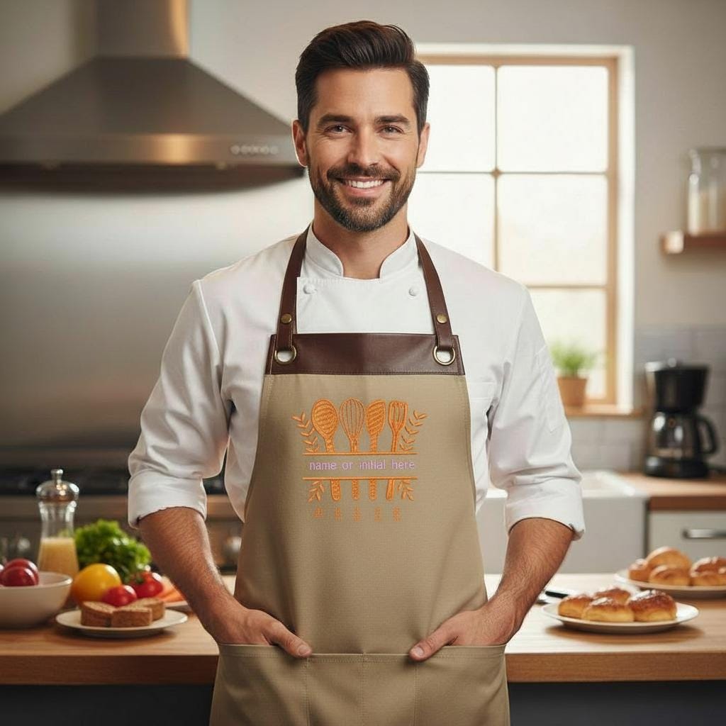 Embroidered Personalized Apron for Cooking Lovers| Personalized Gifts for Birthdays, Christmas| Chef Aprons for Men and Women
