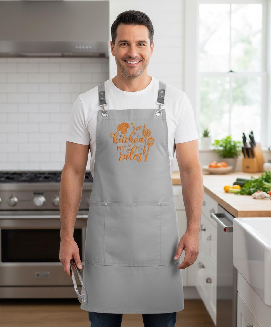 Embroidered Personalized Apron for Cooking Lovers| Personalized Gifts for Birthdays, Christmas| Chef Aprons for Men and Women