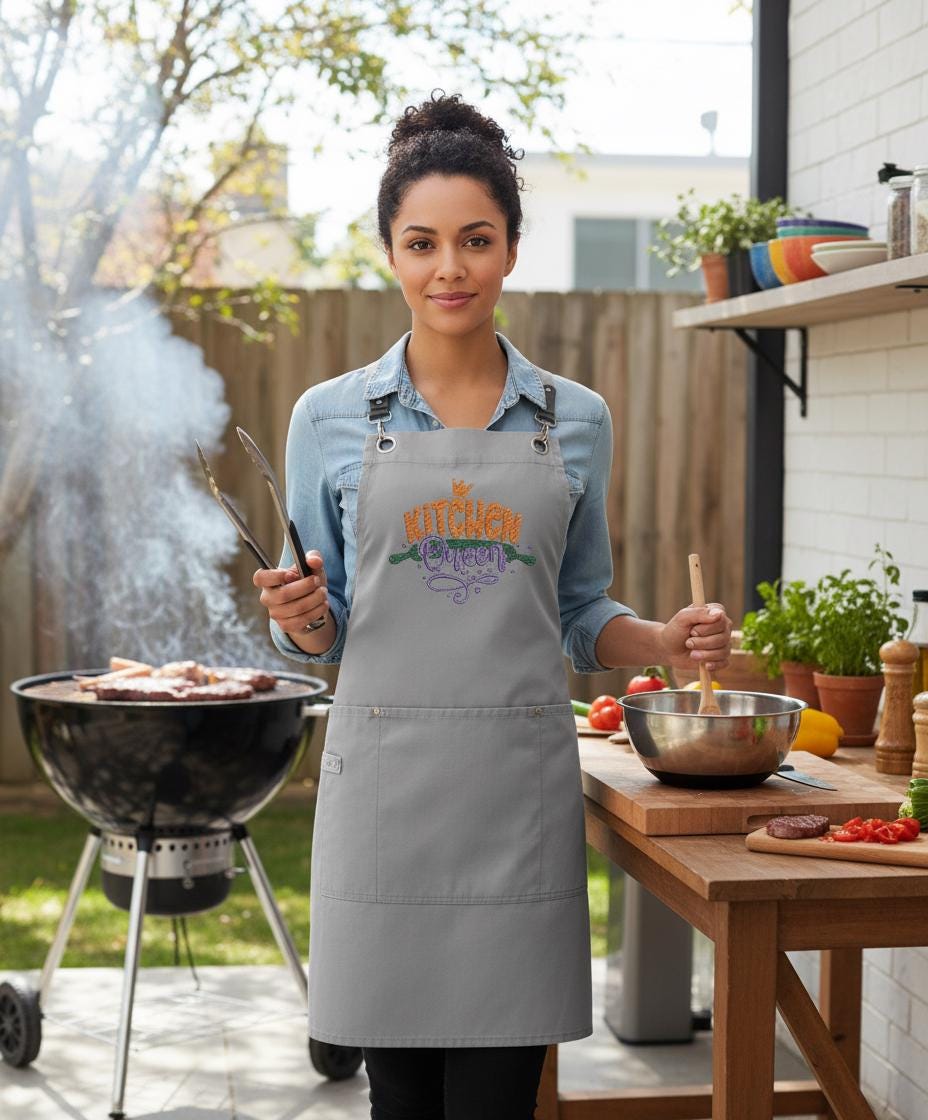 Embroidered Personalized Apron for Cooking Lovers| Personalized Gifts for Birthdays, Christmas| Chef Aprons for Women