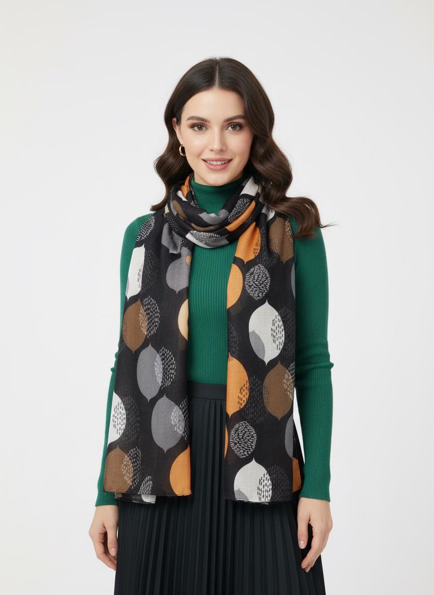Lightweight Tree Leaf Leaves Print Scarf For Women Comes with a gift bag