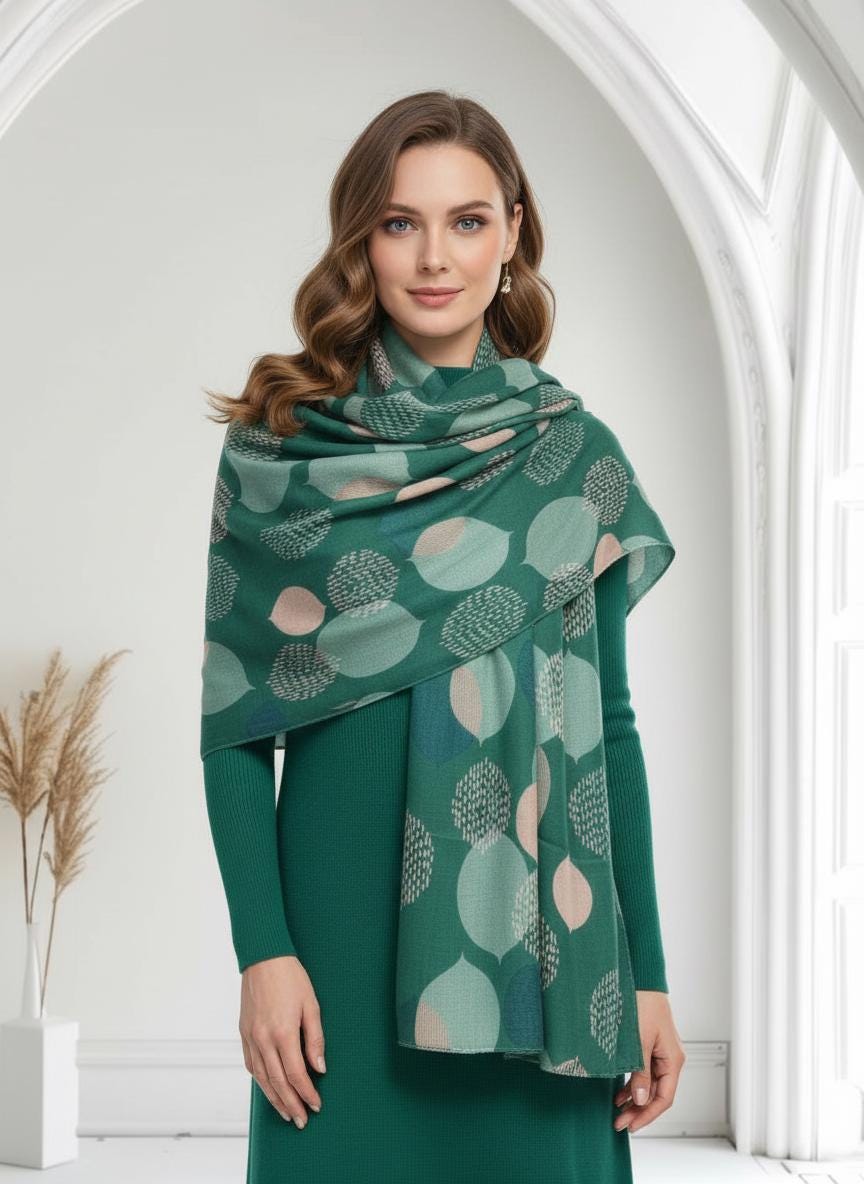 Lightweight Tree Leaf Leaves Print Scarf For Women Comes with a gift bag