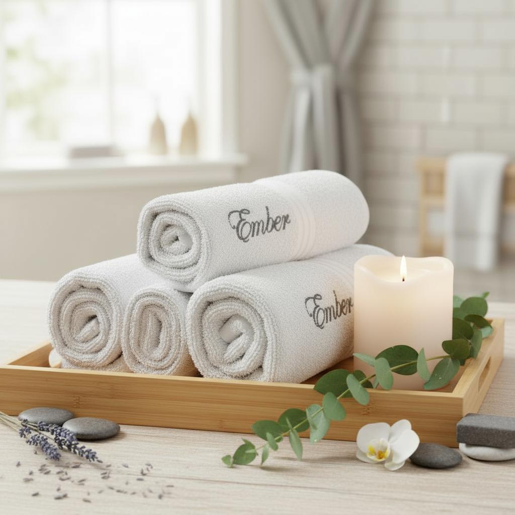 Personalized Monogram Embroidered Towels Facecloths, Hand Towels, Bath Towels & Bath Sheets – Custom Initials Comes with a gift bag