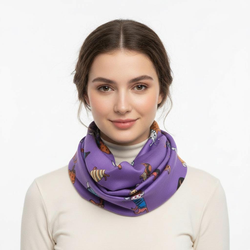 Sausage Dog Dachshund Soft Snood Infinity Scarf For Dog Lovers Comes with a gift bag
