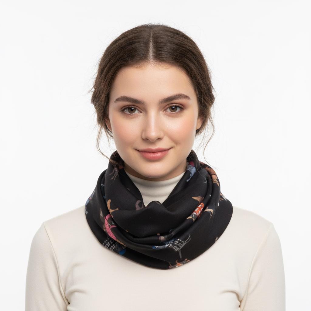 Sausage Dog Dachshund Soft Snood Infinity Scarf For Dog Lovers Comes with a gift bag