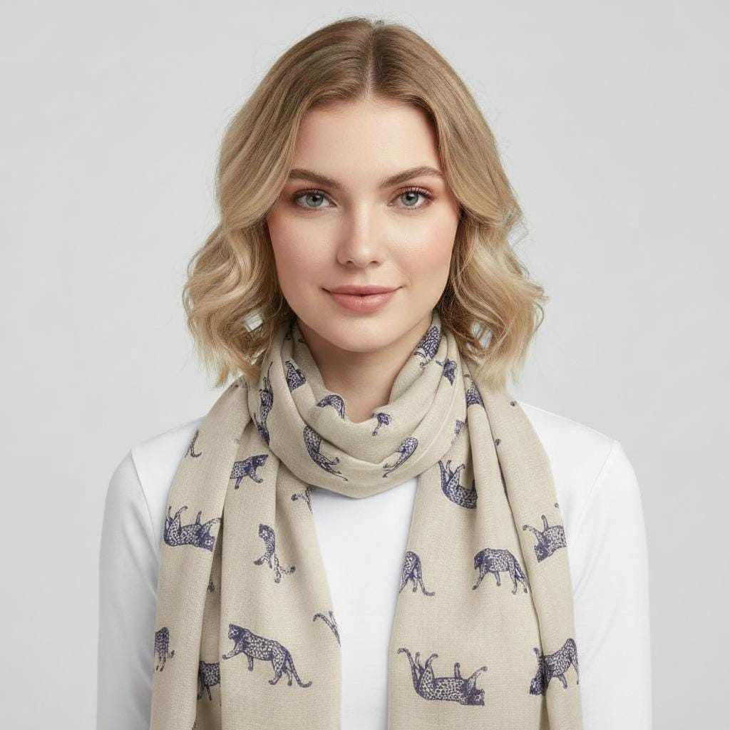 Leopard Print Scarf: All Seasons Shawl Wrap Comes with a gift bag