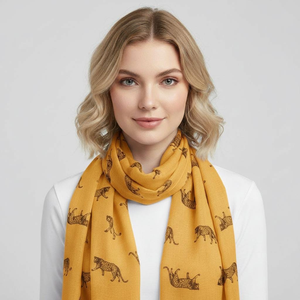Leopard Print Scarf: All Seasons Shawl Wrap Comes with a gift bag