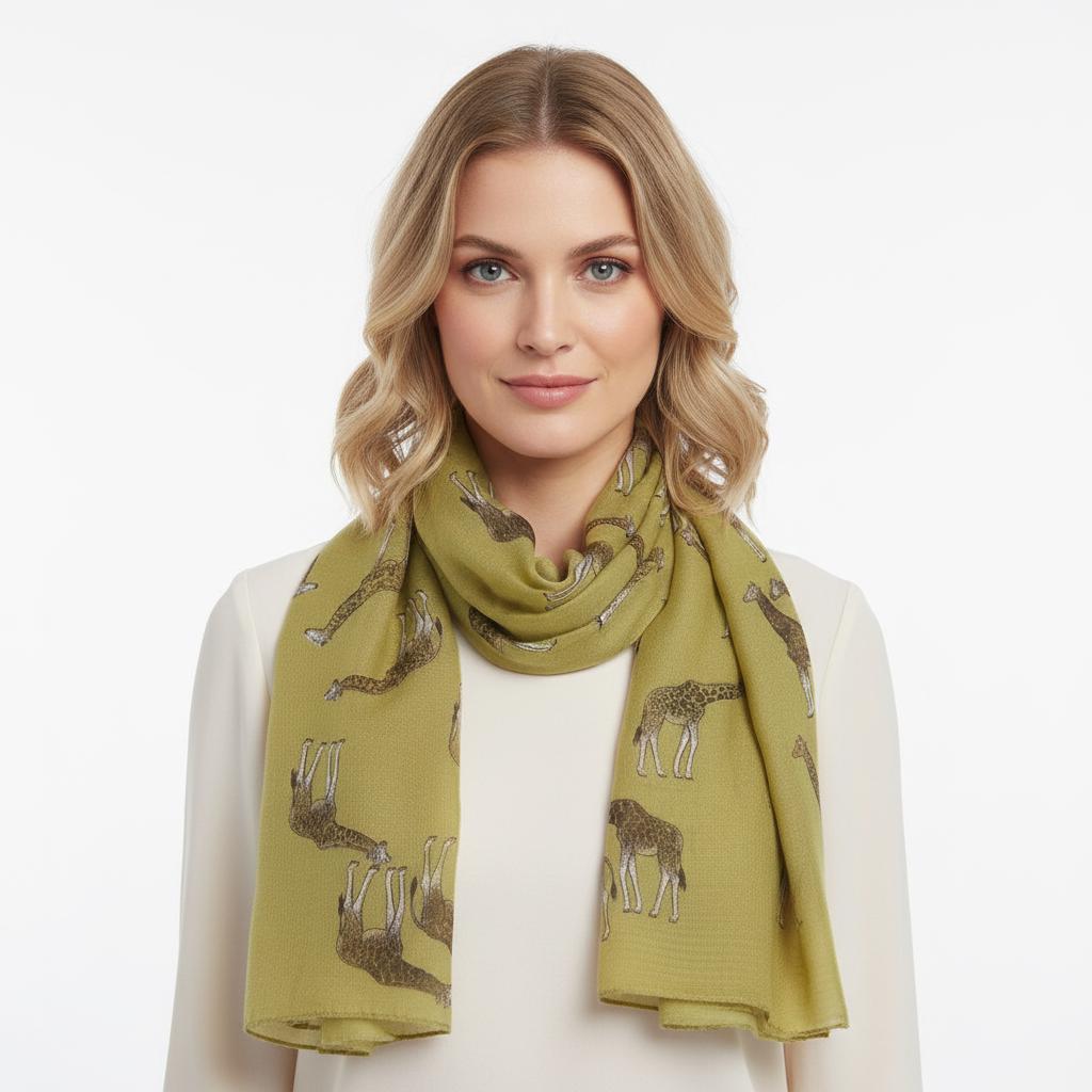 Giraffe Print Scarf: All Seasons Shawl Wrap Comes with a gift bag