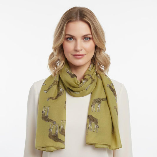 Giraffe Print Scarf: All Seasons Shawl Wrap Comes with a gift bag
