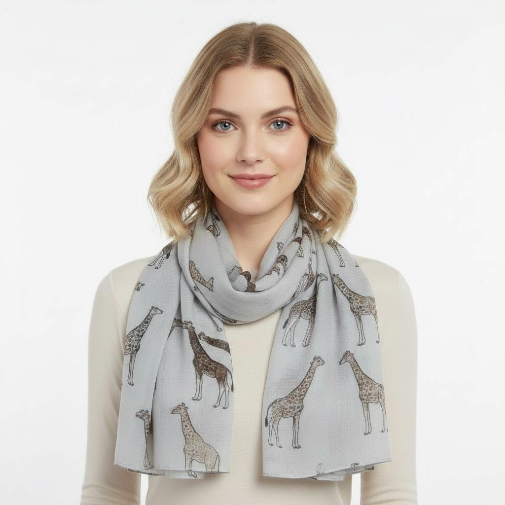 Giraffe Print Scarf: All Seasons Shawl Wrap Comes with a gift bag