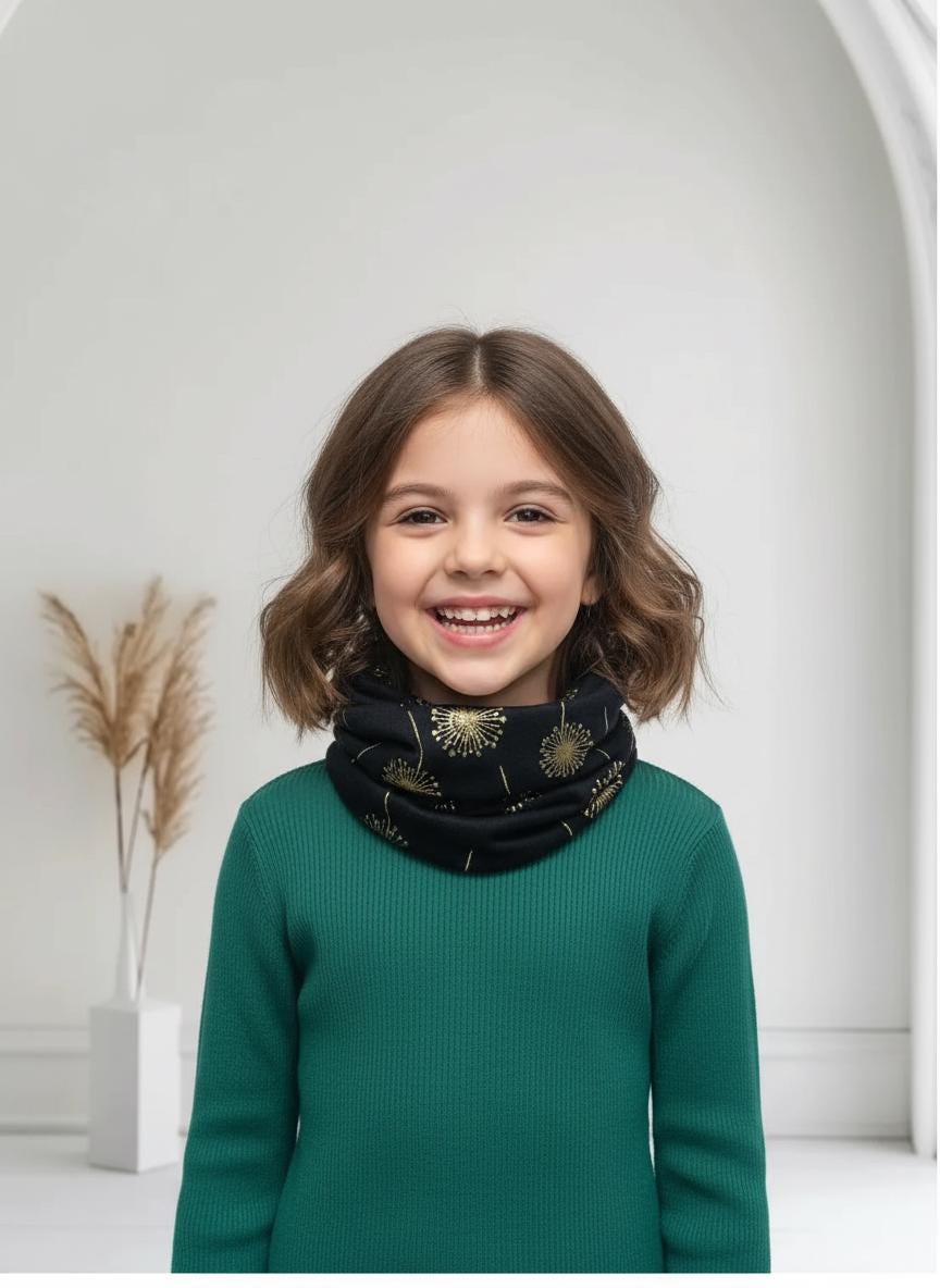 Kids Glitter Dandelion Snood Lightweight Infinity Scarf