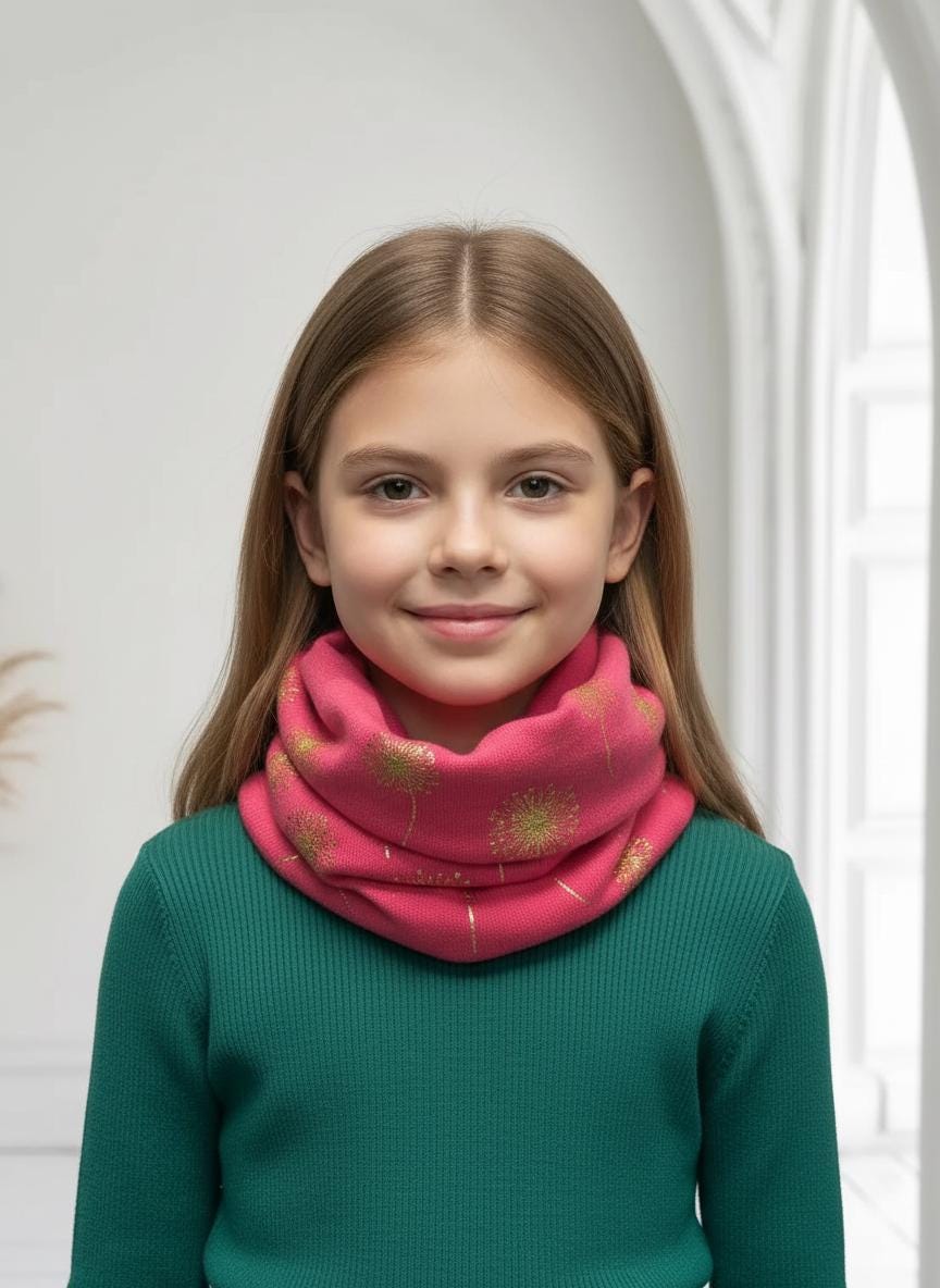 Kids Glitter Dandelion Snood Lightweight Infinity Scarf