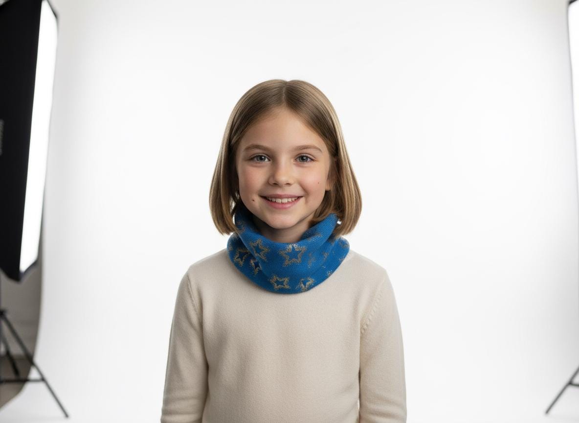 Glitter Stars Kids Snood Lightweight Infinity Scarf