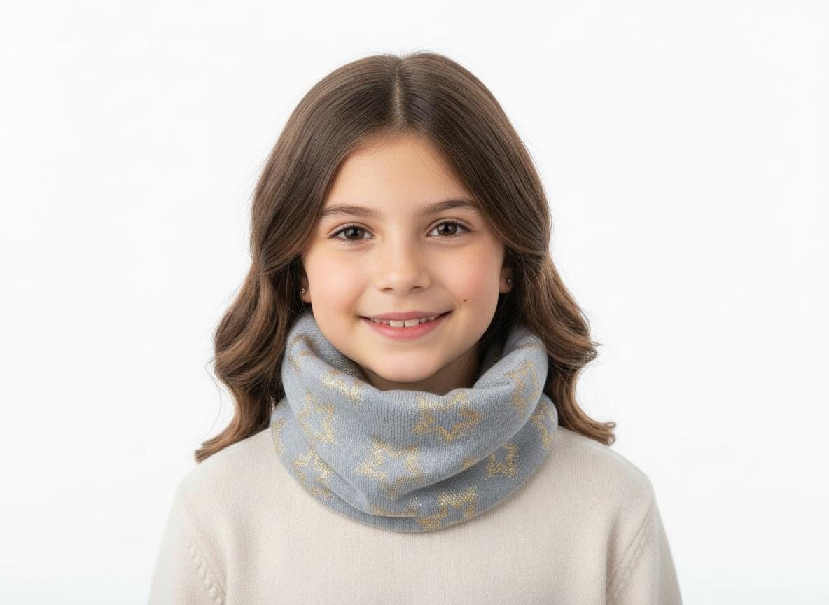 Glitter Stars Kids Snood Lightweight Infinity Scarf