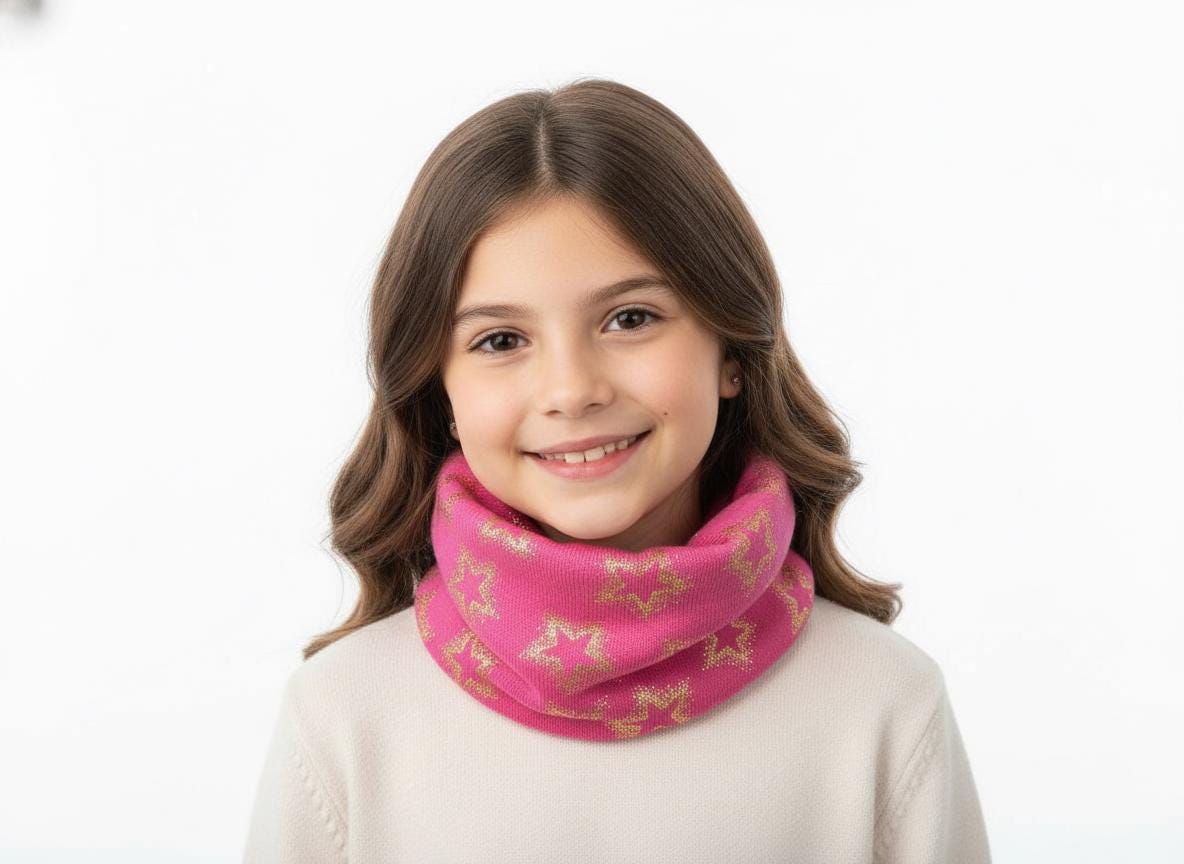 Glitter Stars Kids Snood Lightweight Infinity Scarf