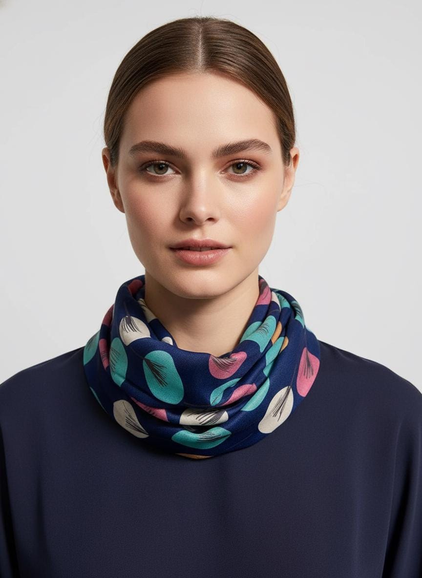 Lightweight |Sketch Tree Leaf Leaves Print Snood Infinity Scarf Gift For Her Comes with a gift bag